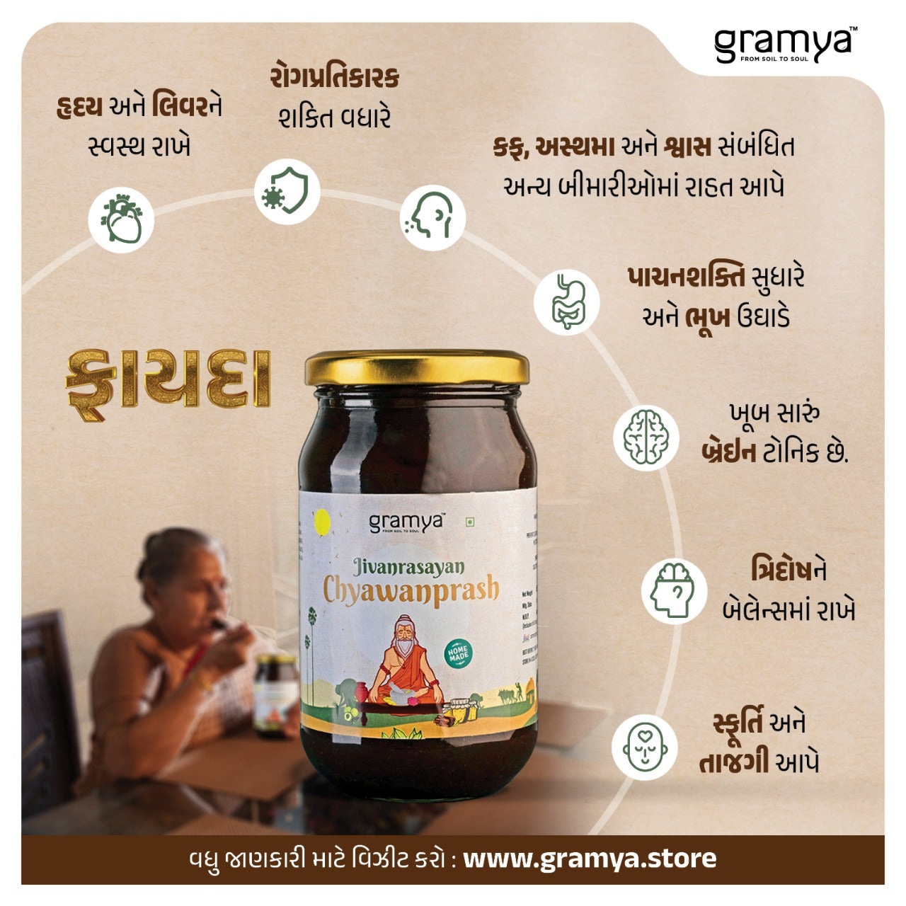 DESI GULKAND + JIVANRASAYAN CHYAWANPRASH COMBO - Gramya Store